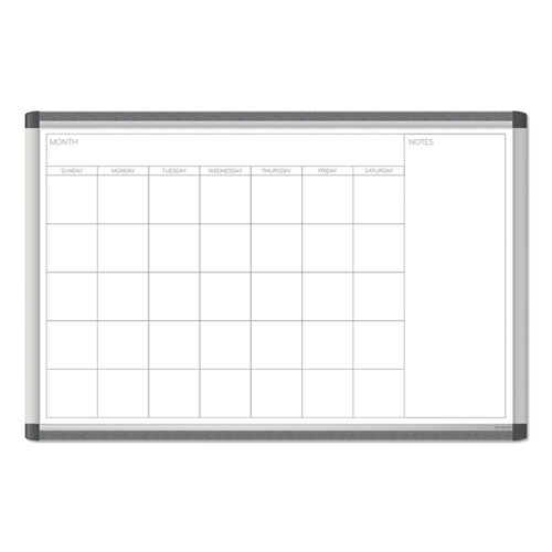 Pinit Magnetic Dry Erase Calendar, Undated One Month, 36 X 36, White Surface, Silver Aluminum Frame