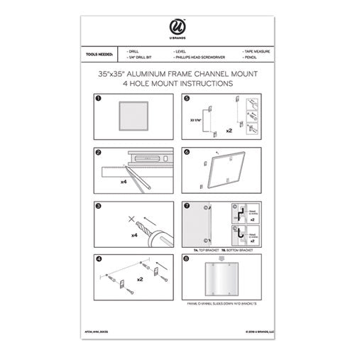 Pinit Magnetic Dry Erase Calendar, Undated One Month, 36 X 36, White Surface, Silver Aluminum Frame