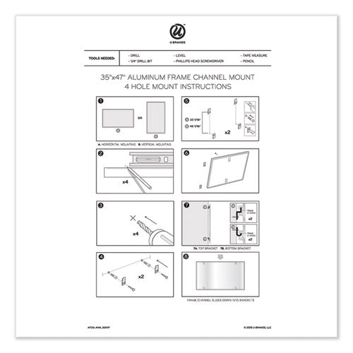 Pinit Magnetic Dry Erase Calendar, Undated One Month, 48 X 36, White Surface, Silver Aluminum Frame