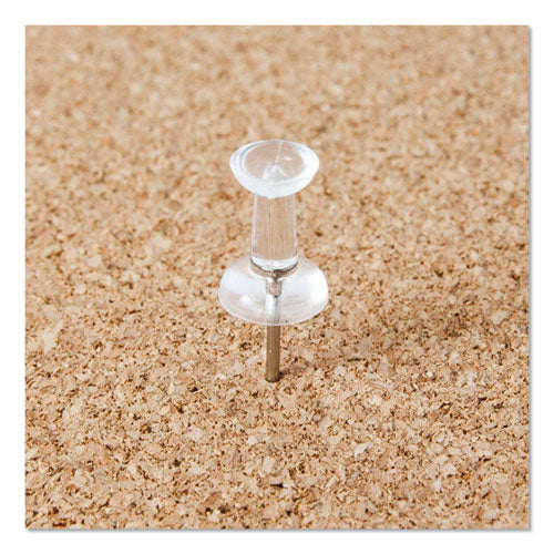 Standard Push Pins, Plastic, Clear, Clear Head/silver Pin, 0.44", 200/pack