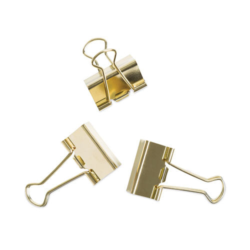 Binder Clips, Medium, Gold, 72/pack