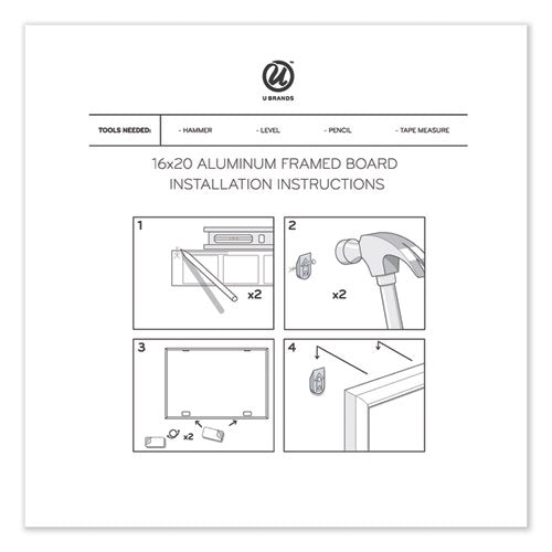 Magnetic Dry Erase Board, Undated One Month, 20 X 16, White Surface, Silver Aluminum Frame