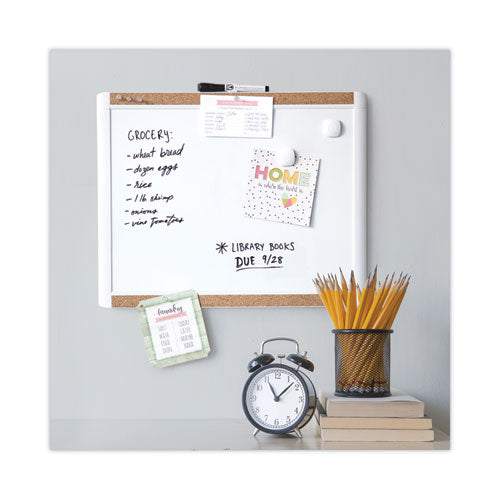 Pinit Magnetic Dry Erase Board With Plastic Frame, 20 X 16, White Surface, White Plastic Frame