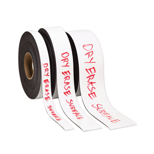 Dry Erase Magnetic Tape Strips, 6" X 0.88", White, 25/pack