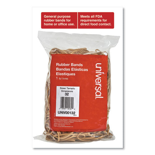 Rubber Bands, Size 32, 0.04" Gauge, Beige, 1 Lb Box, 820/pack