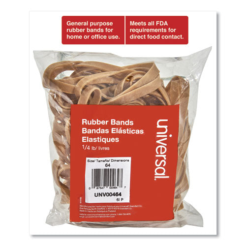 Rubber Bands, Size 64, 0.04" Gauge, Beige, 4 Oz Box, 80/pack