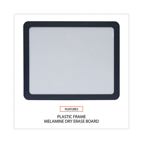 Recycled Cubicle Dry Erase Board, 15.88 X 12.88, White Surface, Charcoal Plastic Frame