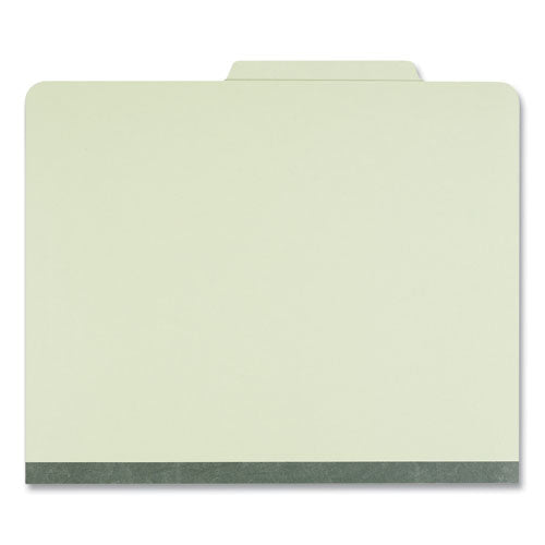 Eight-section Pressboard Classification Folders, 3" Expansion, 3 Dividers, 8 Fasteners, Letter Size, Green Exterior, 10/box