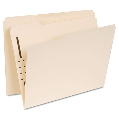 Reinforced Top Tab Fastener Folders, 0.75" Expansion, 2 Fasteners, Legal Size, Brown Kraft Exterior, 50/box