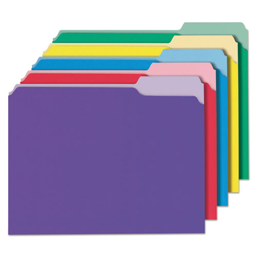Deluxe Colored Top Tab File Folders, 1/3-cut Tabs: Assorted, Legal Size, Bright Green/light Green, 100/box