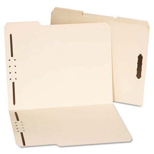 Deluxe Reinforced Top Tab Fastener Folders, 0.75" Expansion, 2 Fasteners, Letter Size, Green Exterior, 50/box