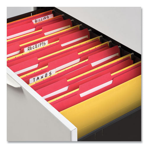 Deluxe Reinforced Top Tab Fastener Folders, 0.75" Expansion, 2 Fasteners, Legal Size, Red Exterior, 50/box