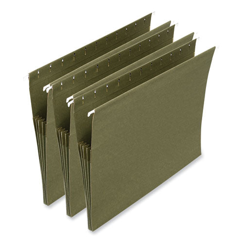 Hanging Box Bottom File Pockets, 1 Section, 3.5" Capacity, Letter Size, Standard Green, 10/box