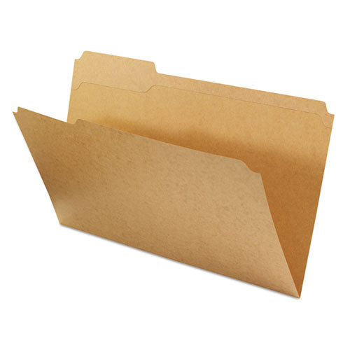 Reinforced Kraft Top Tab File Folders, 1/3-cut Tabs: Assorted, Legal Size, 0.75" Expansion, Brown, 100/box
