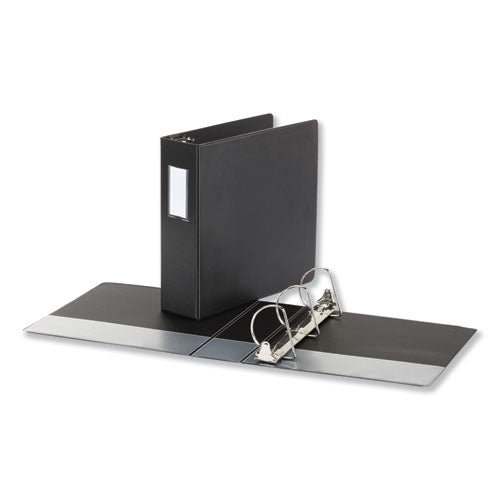 Deluxe Non-view D-ring Binder With Label Holder, 3 Rings, 4" Capacity, 11 X 8.5, Black