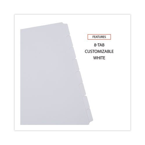 Deluxe Write-on/erasable Tab Index, 8-tab, 11 X 8.5, White, White Tabs, 1 Set