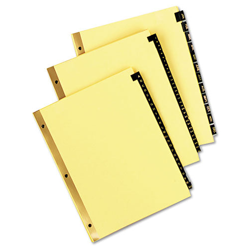 Deluxe Preprinted Simulated Leather Tab Dividers With Gold Printing, 25-tab, A To Z, 11 X 8.5, Buff, 1 Set