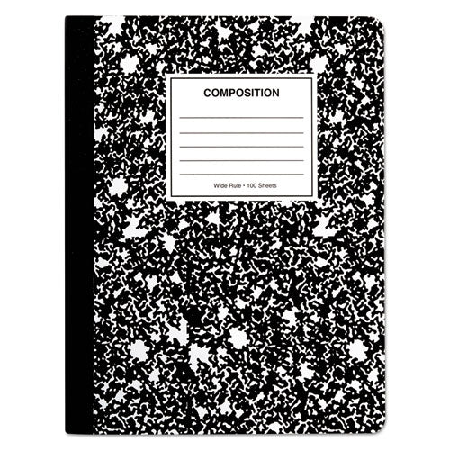 Composition Book, Wide/legal Rule, Black Marble Cover, (100) 9.75 X 7.5 Sheets