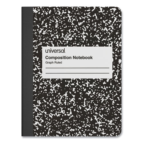 Quad Rule Composition Book, Quadrille Rule (4 Sq/in), Black Marble Cover, (100) 9.75 X 7.5 Sheets, 6/pack