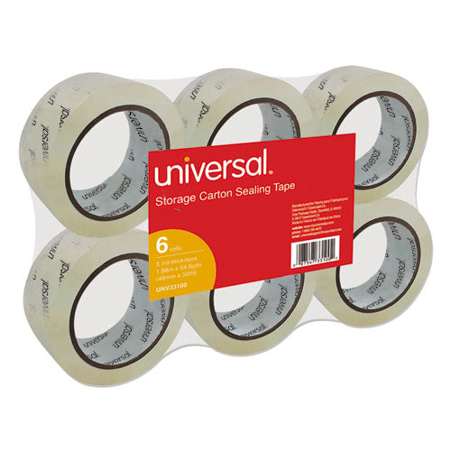 Heavy-duty Acrylic Box Sealing Tape With Dispenser, 3" Core, 1.88" X 54.6 Yds, Clear, 2/pack