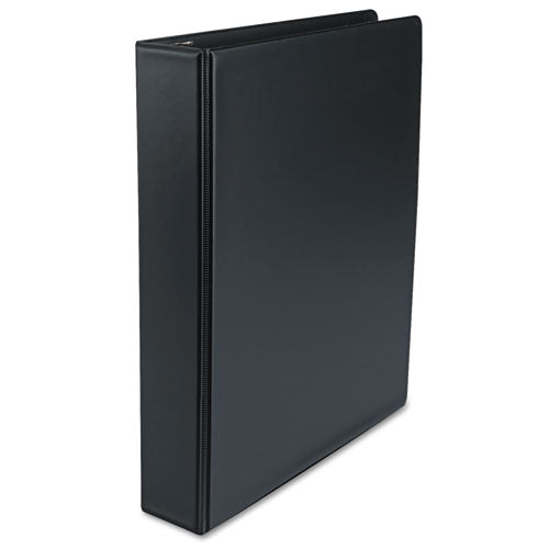 Economy Non-view Round Ring Binder, 3 Rings, 1" Capacity, 11 X 8.5, Black