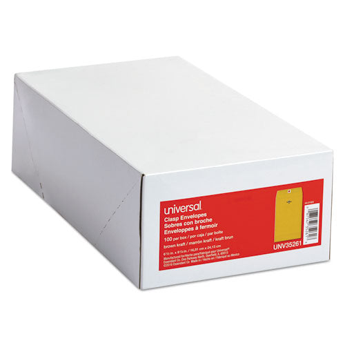 Kraft Clasp Envelope, 28 Lb Bond Weight Kraft, #97, Square Flap, Clasp/gummed Closure, 10 X 13, Brown Kraft, 100/box