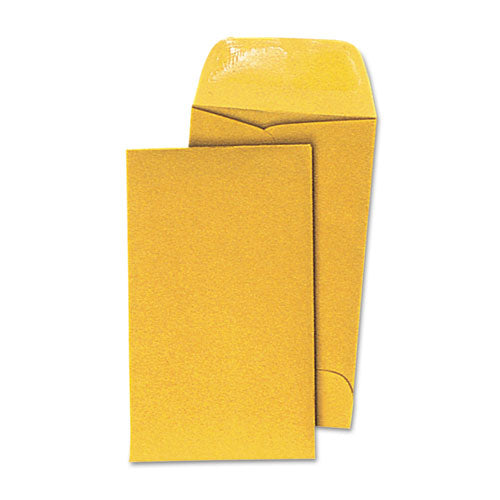 Kraft Coin Envelope, #1, Round Flap, Gummed Closure, 2.25 X 3.5, Light Brown Kraft, 500/box