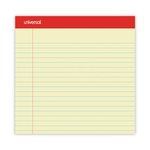 Perforated Ruled Writing Pads, Wide/legal Rule, Red Headband, 50 Canary-yellow 8.5 X 14 Sheets, Dozen