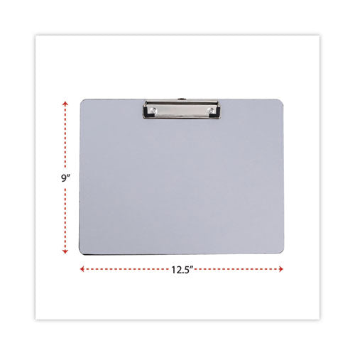 Plastic Brushed Aluminum Clipboard, Landscape Orientation, 0.5" Clip Capacity, Holds 11 X 8.5 Sheets, Silver