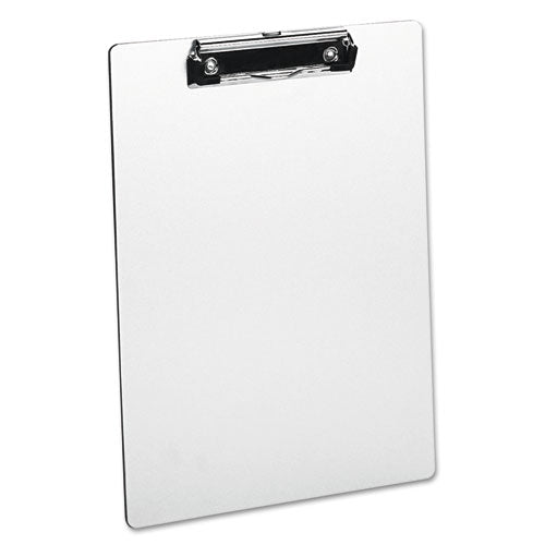 Plastic Brushed Aluminum Clipboard, Portrait Orientation, 0.5" Clip Capacity, Holds 8.5 X 11 Sheets, Silver