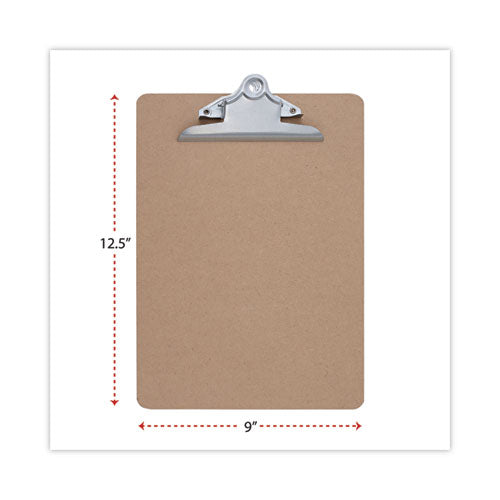 Hardboard Clipboard, 1.25" Clip Capacity, Holds 8.5 X 11 Sheets, Brown, 3/pack