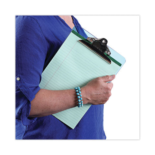 Plastic Clipboard With High Capacity Clip, 1.25" Clip Capacity, Holds 8.5 X 11 Sheets, Translucent Blue