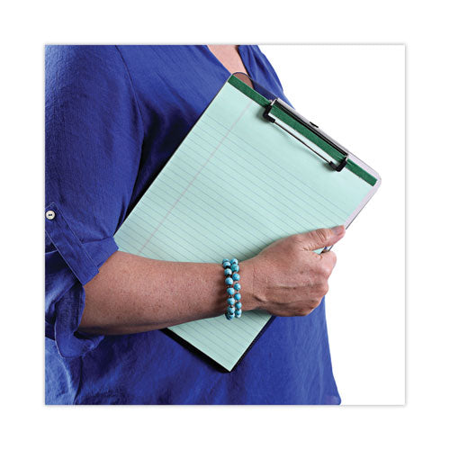 Plastic Clipboard With Low Profile Clip, 0.5" Clip Capacity, Holds 8.5 X 11 Sheets, Translucent Black