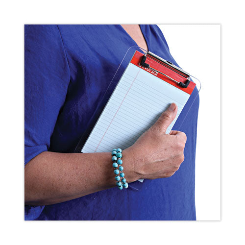 Plastic Clipboard With Low Profile Clip, 0.5" Clip Capacity, Holds 5 X 8 Sheets, Clear