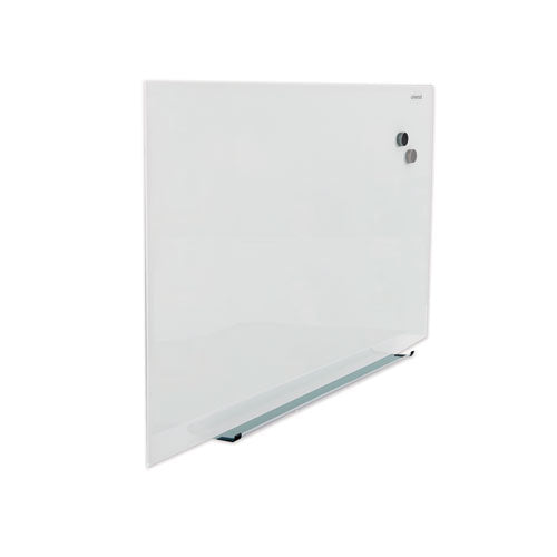 Frameless Magnetic Glass Marker Board, 48 X 36, White Surface