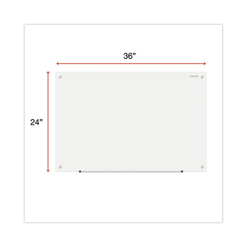 Frameless Glass Marker Board, 36 X 24, White Surface