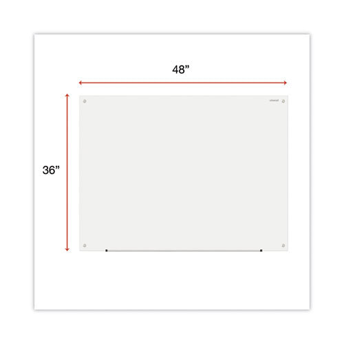 Frameless Glass Marker Board, 48 X 36, White Surface