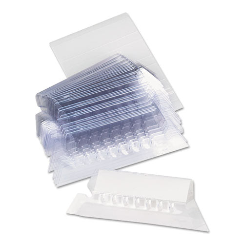 Hanging File Folder Plastic Index Tabs, 1/3-cut, Clear, 3.7" Wide, 25/pack