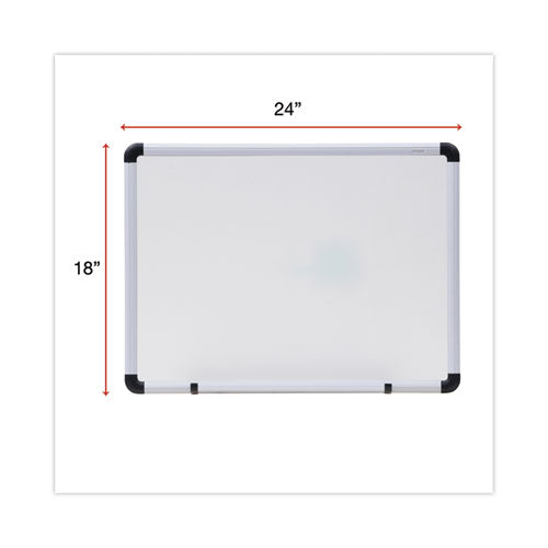 Modern Melamine Dry Erase Board With Aluminum Frame, 24 X 18, White Surface