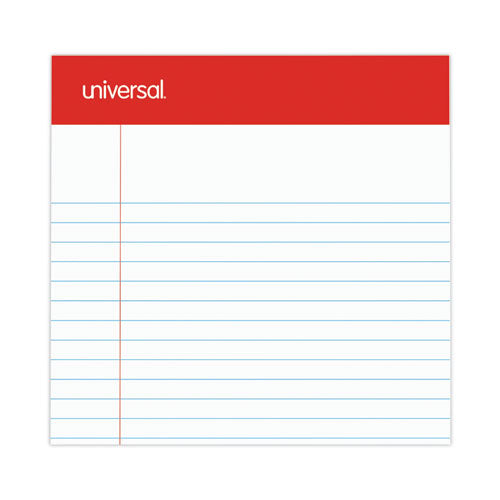 Perforated Ruled Writing Pads, Narrow Rule, Red Headband, 50 White 5 X 8 Sheets, Dozen