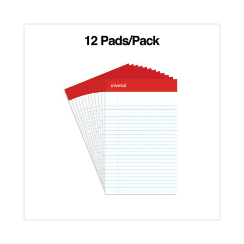 Perforated Ruled Writing Pads, Narrow Rule, Red Headband, 50 White 5 X 8 Sheets, Dozen