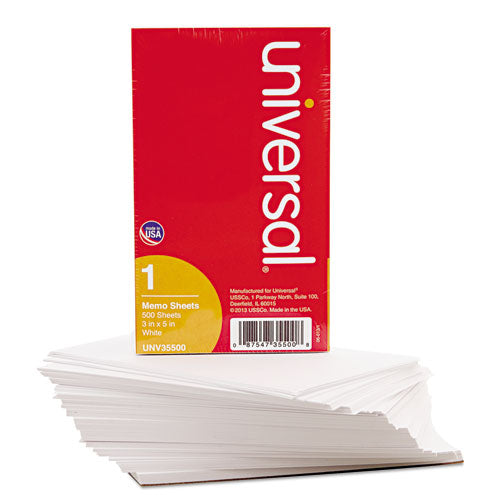 Loose White Memo Sheets, 4 X 6, Unruled, Plain White, 500/pack