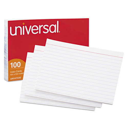 Ruled Index Cards, 3 X 5, White, 100/pack