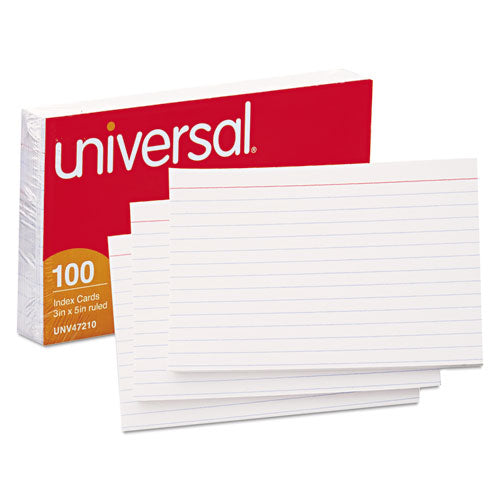 Ruled Index Cards, 3 X 5, White, 100/pack