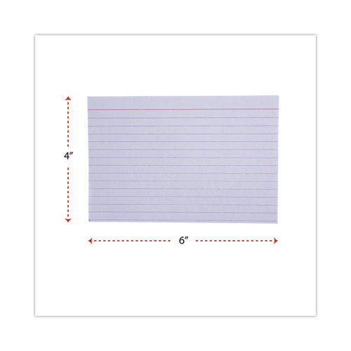 Ruled Index Cards, 4 X 6, White, 100/pack