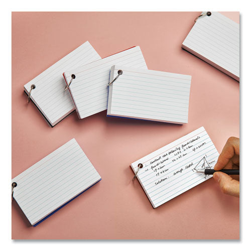 Ring Index Cards, Ruled, 3 X 5, White, 100/pack