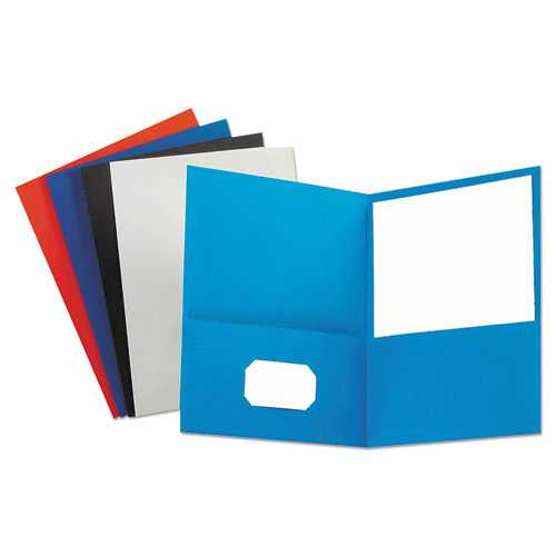 Two-pocket Portfolio, Embossed Leather Grain Paper, 11 X 8.5, White, 25/box