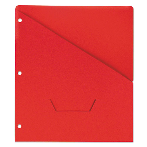Slash-cut Pockets For Three-ring Binders, Jacket, Letter, 11 Pt., 9.75 X 11.75, White, 10/pack