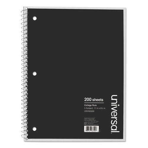 Wirebound Notebook, 1-subject, Quadrille Rule (4 Sq/in), Black Cover, (70) 10.5 X 8 Sheets