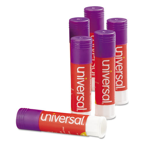 Glue Stick, 1.3 Oz, Applies Purple, Dries Clear, 12/pack